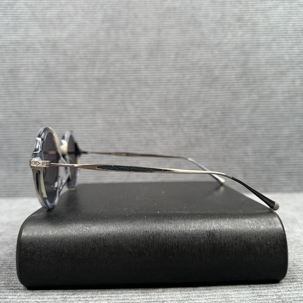 PAEO Los Angeles Mulholland 90 Round Sunglasses Y2K  Blue Silver Handcrafted 47